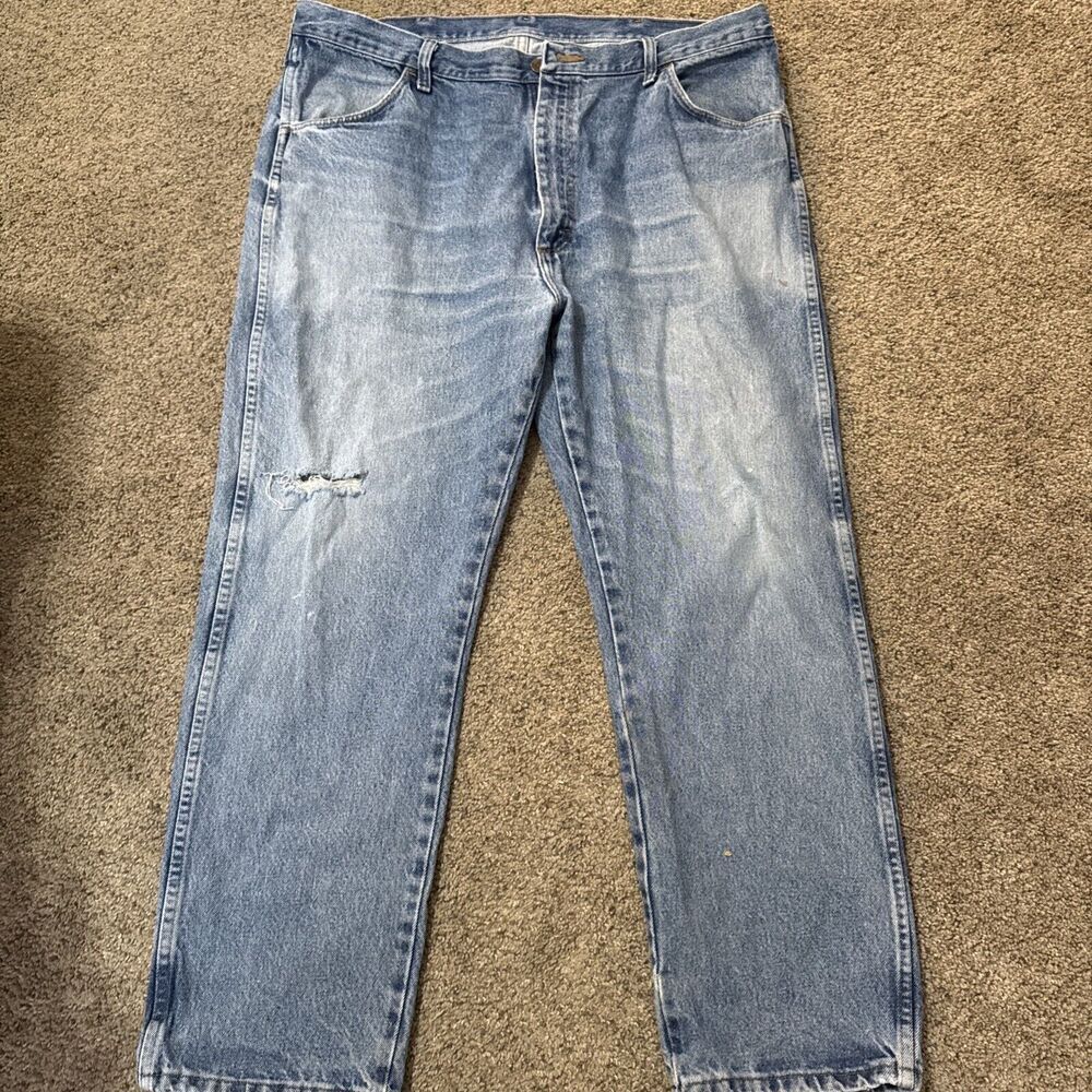 Vintage 80s Mens Rustler‎ By Wrangler 40x30 Denim Jeans Straight Baggy Carpenter